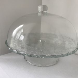 Glass dome cake stand hire